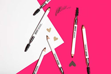 wet n wild Brow-Sessive Brow Pencil 9g- Dark Brown, Dual-Ended Eyebrow Pencil with Spoolie Brush for Thin and Thick Eyebrows, Natural Look Formula, Buildable Color Definition